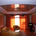 Living room orange ceiling