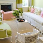 elegant small living room furniture in white and light green contrast 1