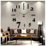 heartybay r xxl large mirrors wall clock nice gift living room decoration black 1