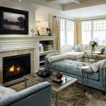 living room furniture ideas with fireplace 7