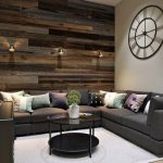 stylish living room interior sofa coffee table modern wall clock