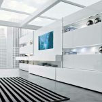 white striking minimalist contemporary living spaces built ins 1