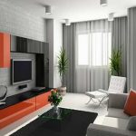 cool large wall decor for living room with modern minimalist wall unit made of black orange lacquered wooden laminate combined contemporary white couch sets designs as well as living room design tips 1