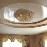 round PVC stretch ceiling for classic luxury living room 1