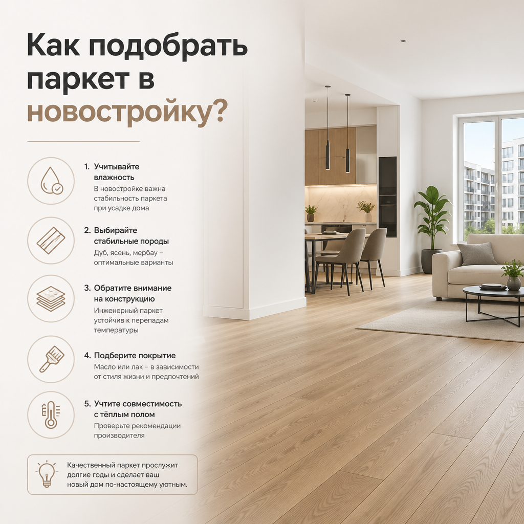 Как подобрать паркет в новостройку?