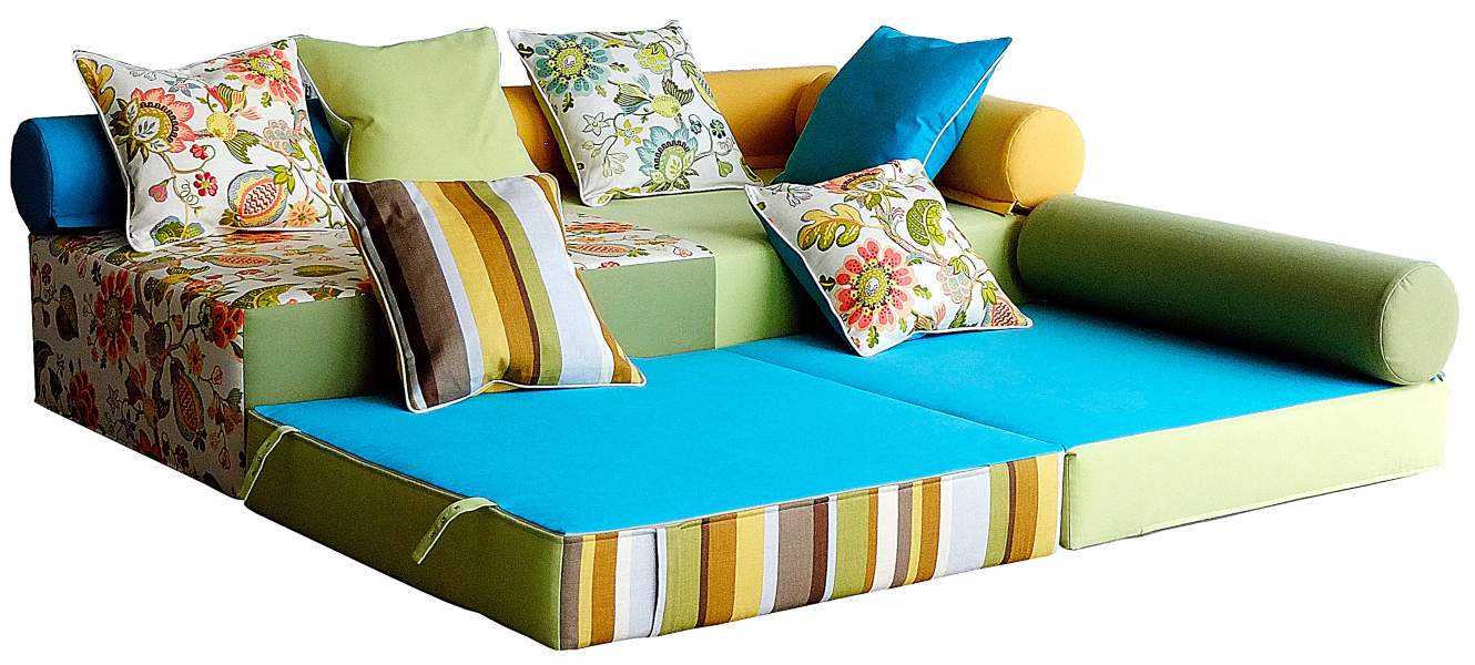 Бескаркасный модульный диван для гостиной со спальным местом