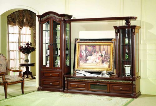 Корпусная мебель для гостиной в классическом стиле