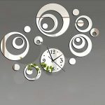 round geometric shaped mirror wall ornament round geometric shaped modern mirror wall clock sticker gray stain wall modern silver stain clock large decorative mirrors for living room decorating acces