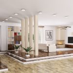 3D villa living room pillars partition 1