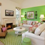 A bold splash of green in the living room
