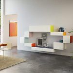 Add a pinch of accent color to the living room with trendy modular storage units