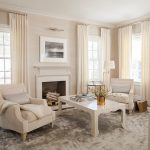 Soothing and elegant living room with a dash of gold