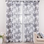 Spring Window Curtains Living Room White Black Curtain Printed Scenic Modern Style Curtain Fabric 1Piece FreeShipping